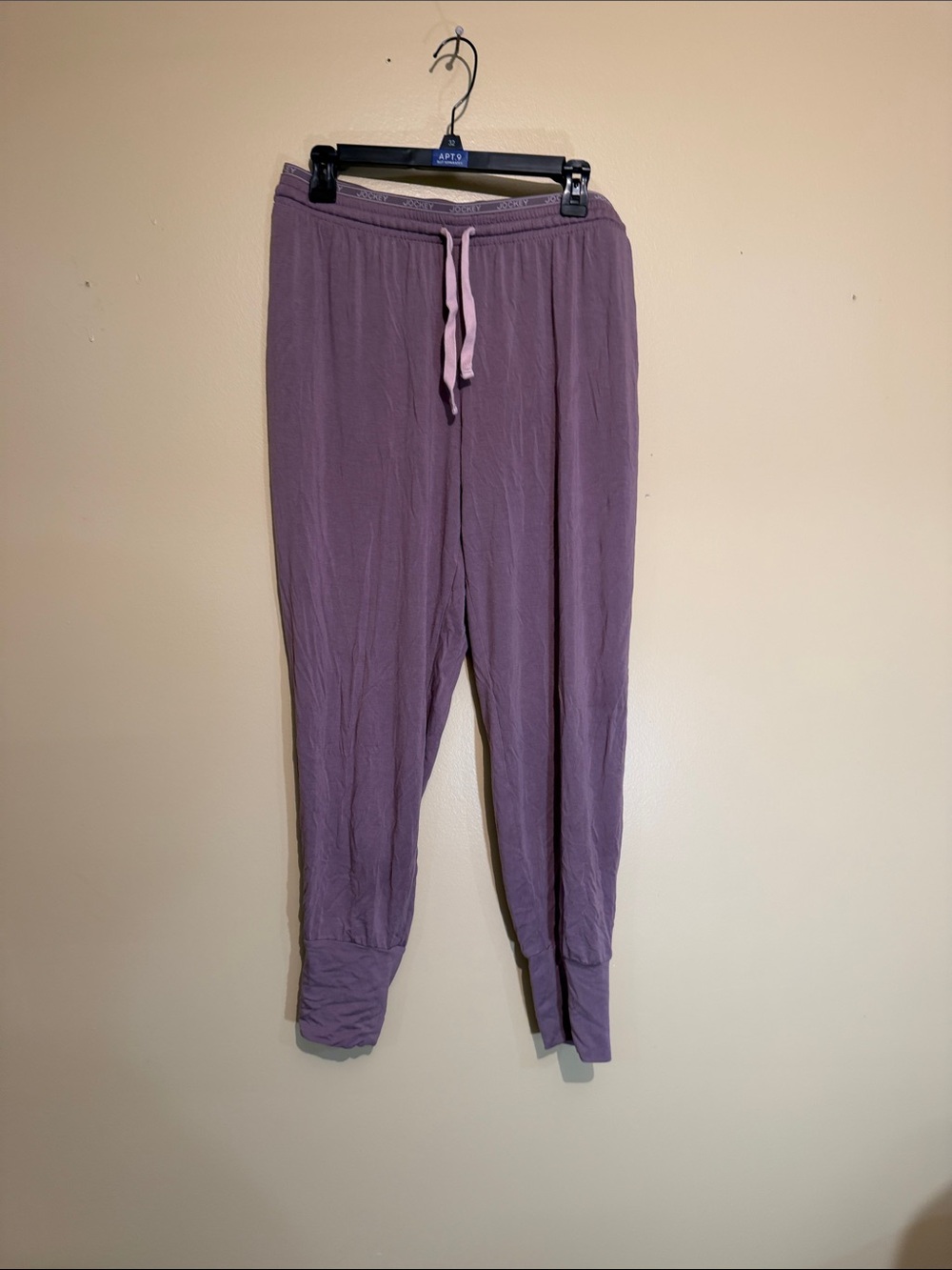 Jockey Lavender Purple Lounge Pajama Pants with Pink Drawstring